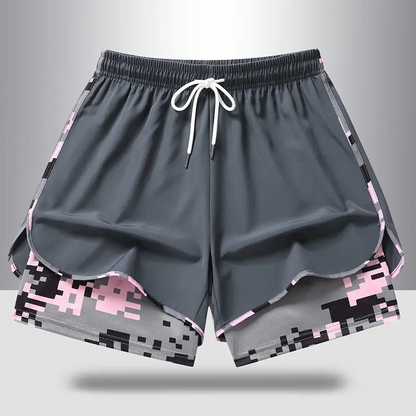 🩳 50 % RABATT AUF 2-IN-1-SPORTSHORTS! 🔥🎗️ Atmungsaktives Material, Camouflage-Futter & Taschen für Damen 🏃‍♀️✨