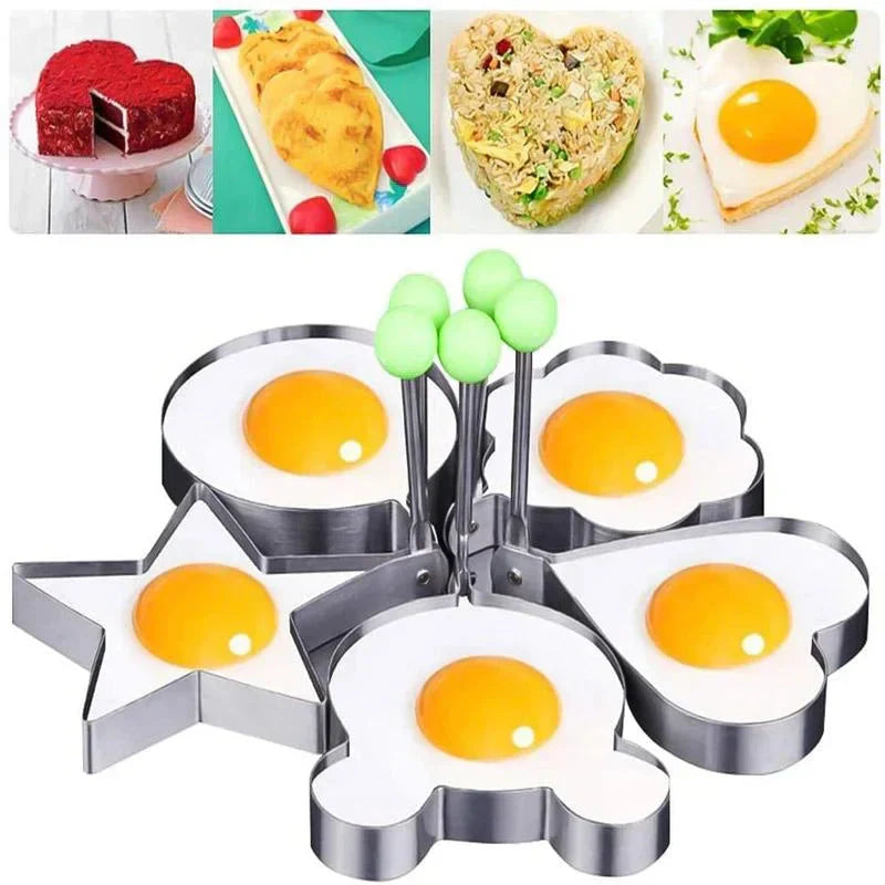 Eierbratform für Herz- und Kreis-Design – Ideal für Spiegeleier und DIY-Reisbällchen🍳❤️