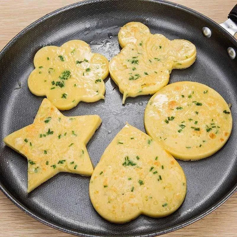 Eierbratform für Herz- und Kreis-Design – Ideal für Spiegeleier und DIY-Reisbällchen🍳❤️