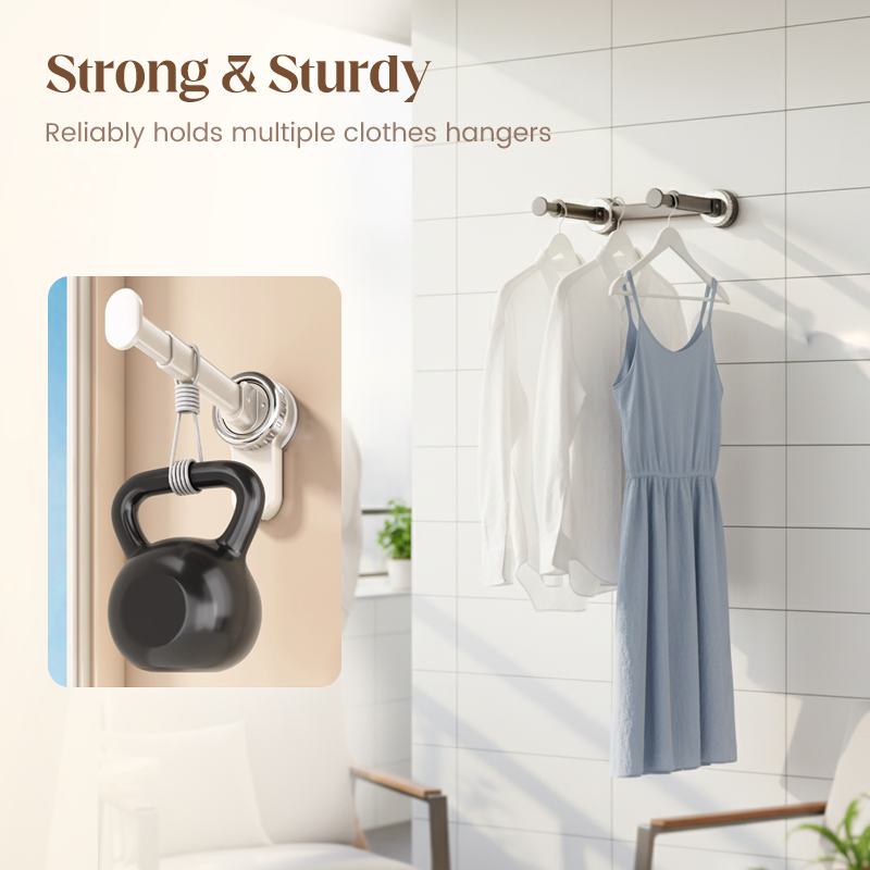 🧺 50% RABATT! 🛠️ Klappbarer teleskopischer Saugnapf-Wäscheständer – Platzsparend, stabil & einfach zu montieren – Ideal für kleine Wohnungen, Bad & Balkon ✨