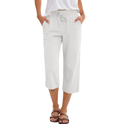 Baumwoll-Leinen-7/8-Hose für Damen – luftig & vielseitig👖☀️