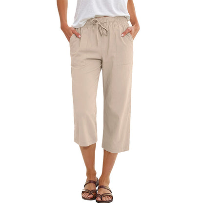 Baumwoll-Leinen-7/8-Hose für Damen – luftig & vielseitig👖☀️