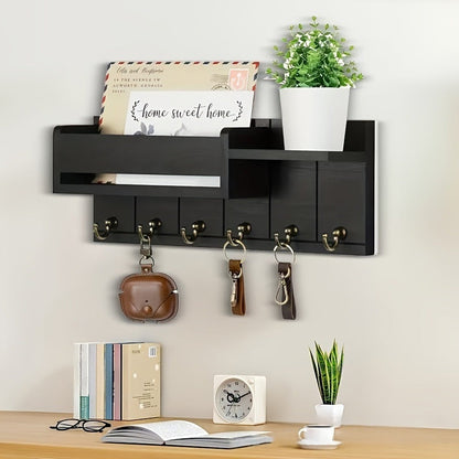 🔑 Wandmontierte Schlüssel- und Briefablage mit Ablagefach –  clevere Flur Aufbewahrung,  perfekt für Post & Schlüssel,  einfache Montage 🏠