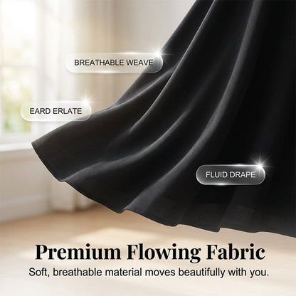 🥳2026 HEISSVERKAUF🥳💞50K+ VERKAUFT!💥💕🌿 50% RABATT! Elegantes Puffärmel-Kleid – V-Ausschnitt & hohe Taille für eine Sanduhr-Silhouette. Atmungsaktiv, knitterarm. Perfekt für reife Frauen. 👗✅