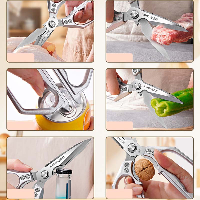 ✂️ Multifunktionale Küchenschere – Edelstahl, scharfe Klingen, ergonomische Griffe.