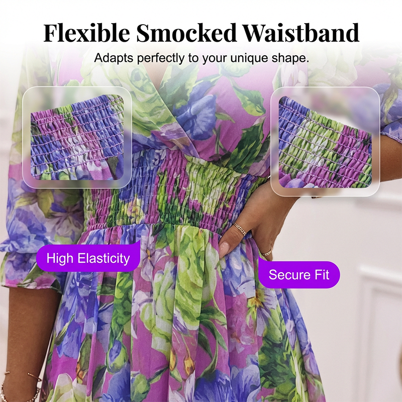 👗📢 MID-SEASON SALE: −50% NUR FÜR KURZE ZEIT! Farbblock-Kleid mit Rüschen & langen Ärmeln – Weich fallender Stoff, schmeichelhafte Taille, perfekt für Gartenpartys & Sommerfeste 🌸✨