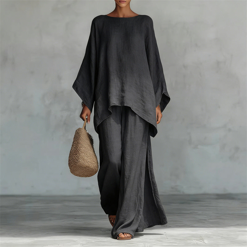 👕 LIMITED-TIME 50% RABATT! ✨ Damenset – Langes Top & Weite Hose – Bequem, Vielseitig ✨
