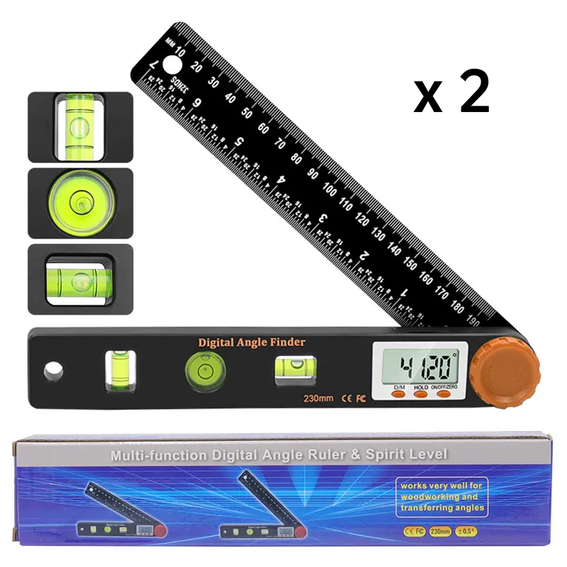 4-in-1 Digitaler Winkelmesser mit Wasserwaage