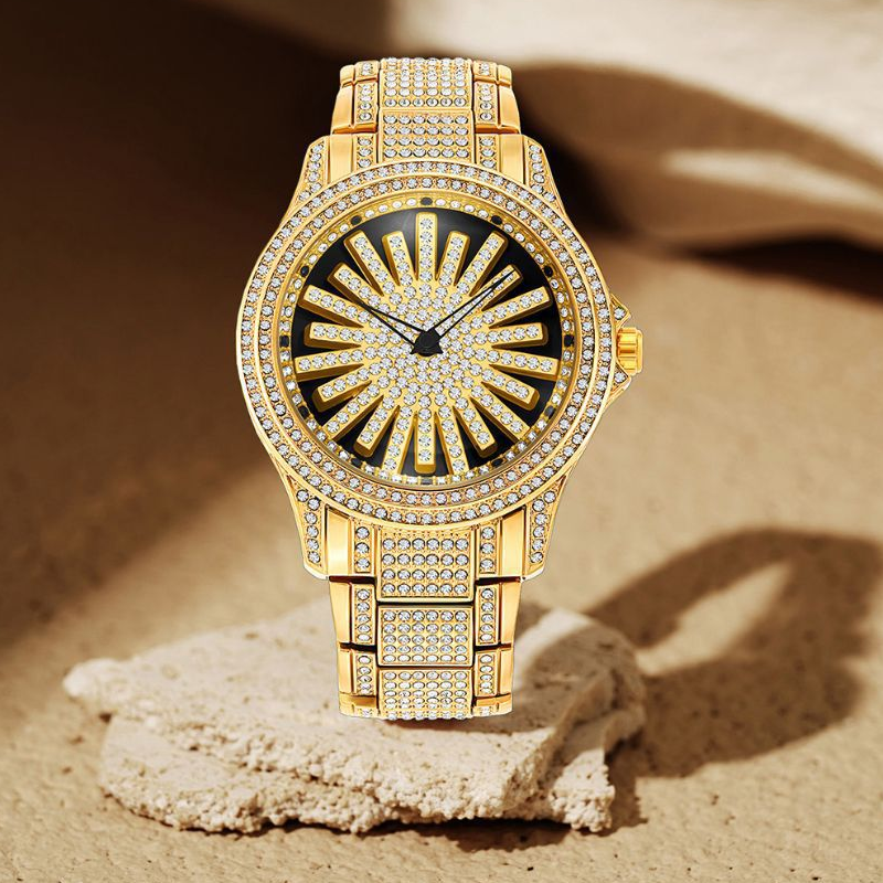 ⌚ LIMITIERTES ANGEBOT: 50% RABATT! 💎 Herrenuhr mit drehbarer Lünette – Vollbesetzt mit funkelnden Steinen & Präzises Quarzwerk ✨