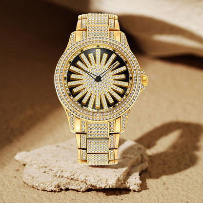 ⌚ LIMITIERTES ANGEBOT: 50% RABATT! 💎 Herrenuhr mit drehbarer Lünette – Vollbesetzt mit funkelnden Steinen & Präzises Quarzwerk ✨