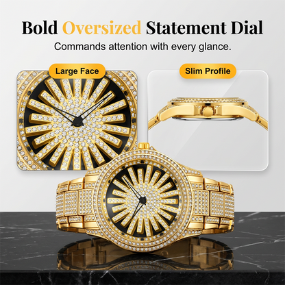 ⌚ LIMITIERTES ANGEBOT: 50% RABATT! 💎 Herrenuhr mit drehbarer Lünette – Vollbesetzt mit funkelnden Steinen & Präzises Quarzwerk ✨