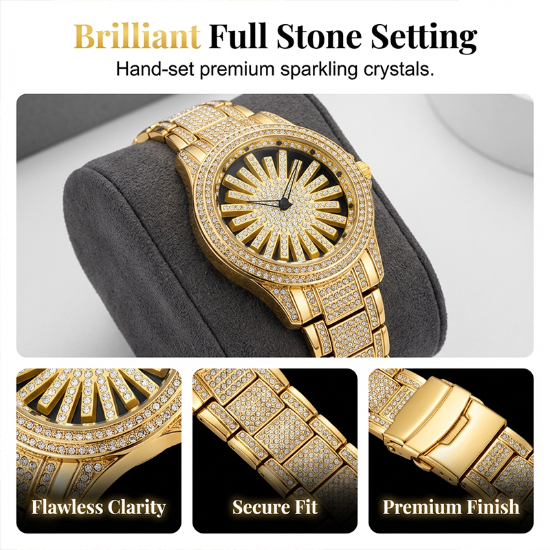 ⌚ LIMITIERTES ANGEBOT: 50% RABATT! 💎 Herrenuhr mit drehbarer Lünette – Vollbesetzt mit funkelnden Steinen & Präzises Quarzwerk ✨
