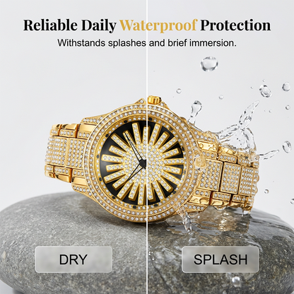 ⌚ LIMITIERTES ANGEBOT: 50% RABATT! 💎 Herrenuhr mit drehbarer Lünette – Vollbesetzt mit funkelnden Steinen & Präzises Quarzwerk ✨