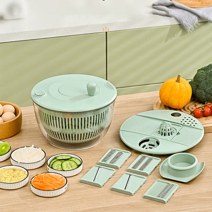 9-in-1 Salatschleuder & Gemüseschneider – große Kapazität, vielseitig & platzsparend – ideal für Salate, Obst & Gemüse🥗🔪