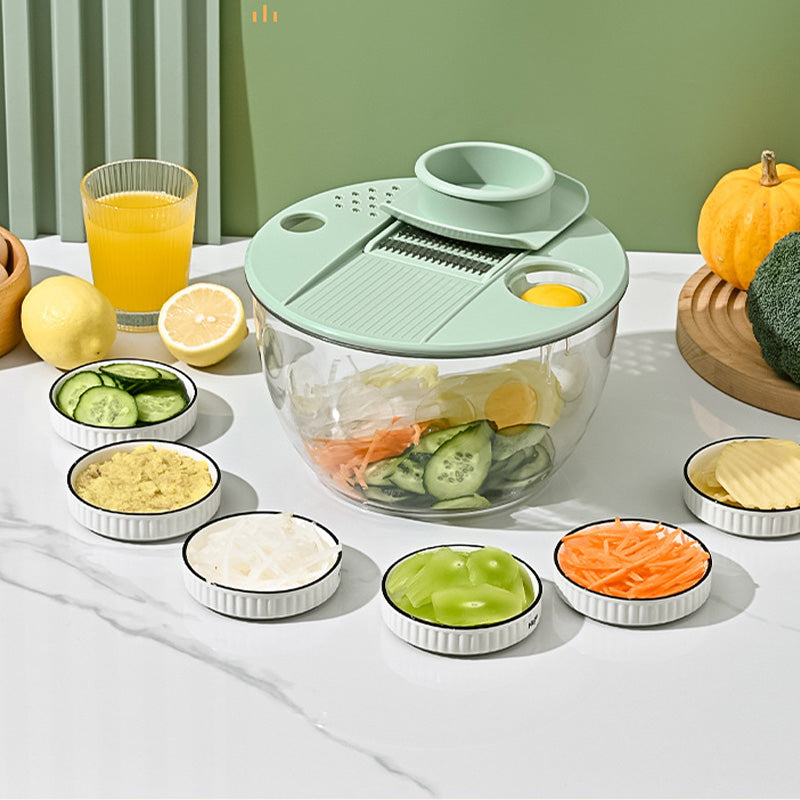 9-in-1 Salatschleuder & Gemüseschneider – große Kapazität, vielseitig & platzsparend – ideal für Salate, Obst & Gemüse🥗🔪