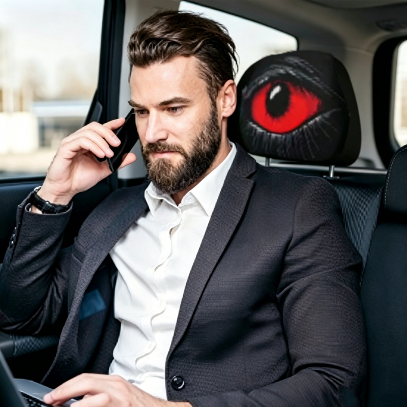 ⏳Limitiertes 50 % Rabatt⏰Gruselige Kopfstützenhülle mit rotem Auge👁️‍🗨️🚗