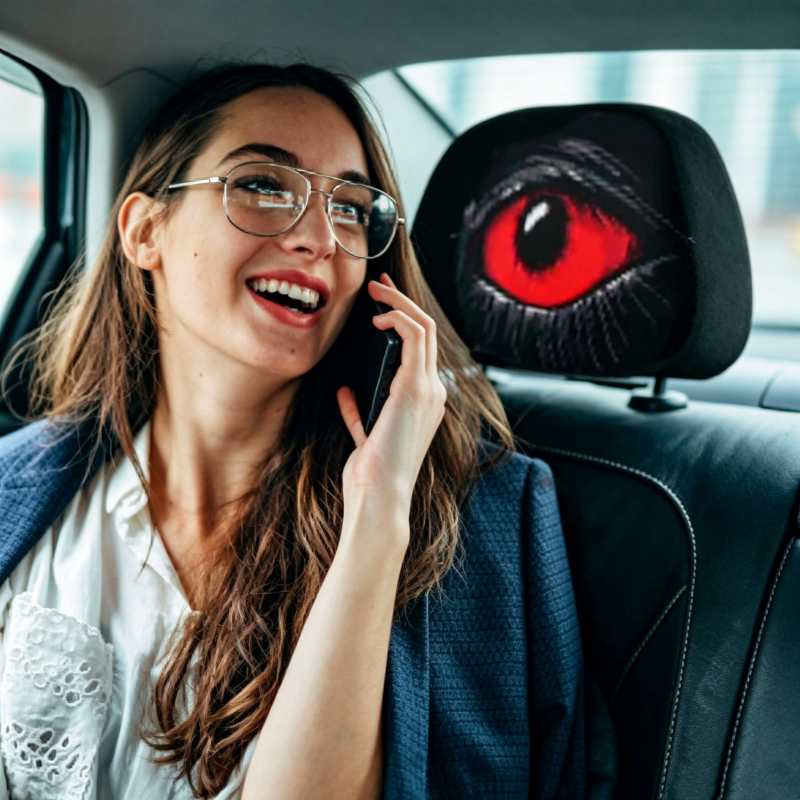 ⏳Limitiertes 50 % Rabatt⏰Gruselige Kopfstützenhülle mit rotem Auge👁️‍🗨️🚗