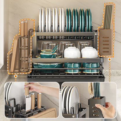 🔥Jetzt 50 % Rabatt！🧺Zweistöckiger Abtropfständer für die Küche