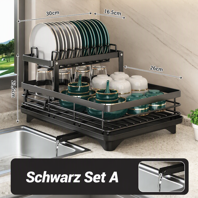 🔥Jetzt 50 % Rabatt！🧺Zweistöckiger Abtropfständer für die Küche