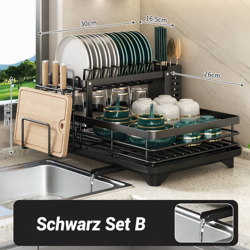 🔥Jetzt 50 % Rabatt！🧺Zweistöckiger Abtropfständer für die Küche