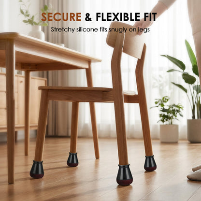 🪑 50% RABATT! 🐾 4 Stück Silikon-Stuhlbeinschoner mit Filzpolstern – Schützt Böden, Rutschfest & Geräuschlos 🏠