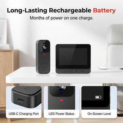 🚪📺 50% RABATT! Intelligente Video-Türklingel mit 4,3-Zoll-Display – WLAN, Nachtsicht & Zwei-Wege-Audio für maximale Sicherheit ✨
