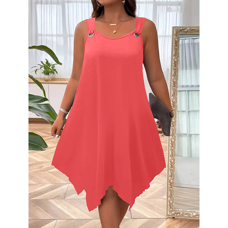 👗 LIMITED-TIME 50% RABATT! ✨ Ärmelloses Damenkleid – Asymmetrischer Saum, 7 Farben, A-Linie 🍂