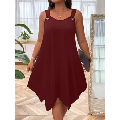 👗 LIMITED-TIME 50% RABATT! ✨ Ärmelloses Damenkleid – Asymmetrischer Saum, 7 Farben, A-Linie 🍂