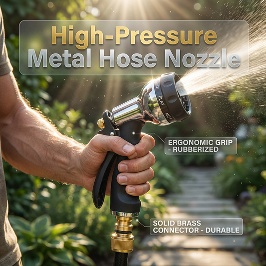 🌿 Hochleistungs-Metall-Gartenschlauch-Düse – rostfrei, mehrstufiger Wasserstrahl, perfekt für Gartenreinigung & Bewässerung 🌊
