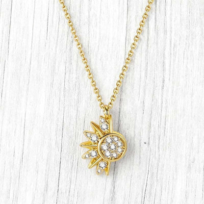 🌙 LIMITED-TIME 50% RABATT! ✨ Sonne & Mond Halskette – Strasssteine, Zweifarbig Gold/Silber, Partner-Set 🌞