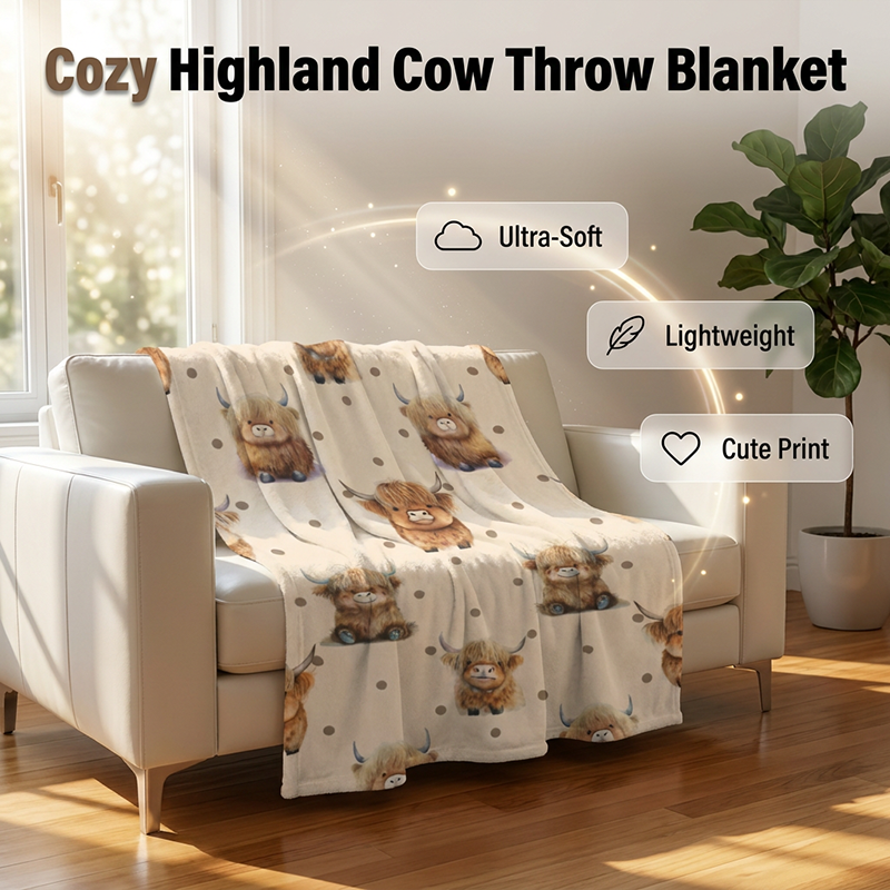 ⏳50 % RABATT! 🐮Ultraweiche Flanell-Wurdecke mit Printmuster