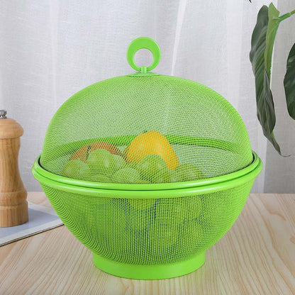 Kreativer Obst- & Gemüsekorb mit Deckel – zum Waschen, Abtropfen & Aufbewahren – platzsparend, praktisch & hygienisch – ideal für Küche & Kühlschrank🍎🥬