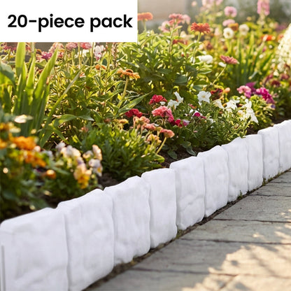 Gartenborder Set Kopfsteinoptik 5m – 20 ineinandergreifende Teile ☀️ Wetterfestes PP-Kunststoff, kein Graben & kein Werkzeug – ideal für Beete & Wege 🌿