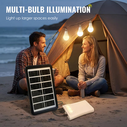 Autarkes Solar-Beleuchtungssystem: Komplett-Set mit 3 LED-Bulbs & Power-Speicher ☀️🔋