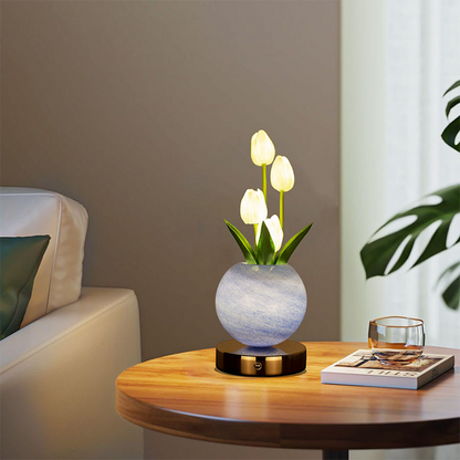 🌷 Elegante Tulpenstrauß-Lampe – Romantisches Nachtlicht für eine warme Wohnatmosphäre