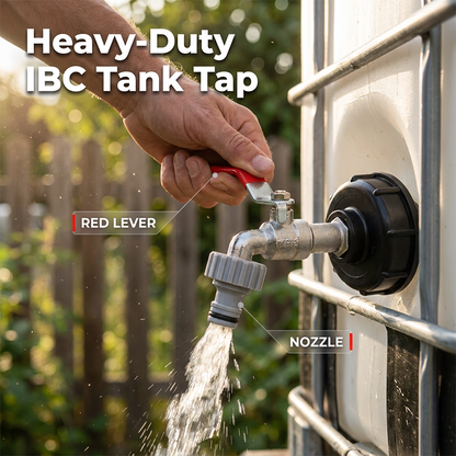 🚰 Robuster Messing-Ablasshahn für IBC Container und Wassertanks – korrosionsbeständig & langlebig