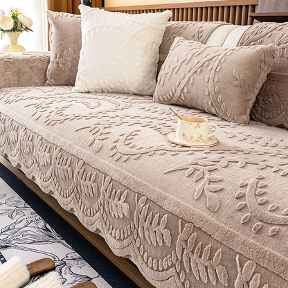 🛋️ Rutschfester Sofaüberzug aus Kunstkaninchenfell – weich, kuschelig & mit Anti-Rutsch-Beschichtung 🐇✨