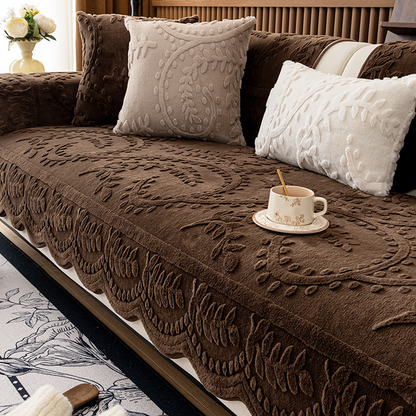 🛋️ Rutschfester Sofaüberzug aus Kunstkaninchenfell – weich, kuschelig & mit Anti-Rutsch-Beschichtung 🐇✨