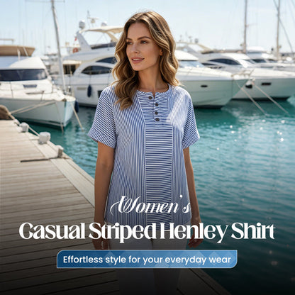 Gestreiftes Henley-Shirt – bequem, bügelfrei & hautfreundlich