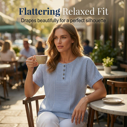 Gestreiftes Henley-Shirt – bequem, bügelfrei & hautfreundlich