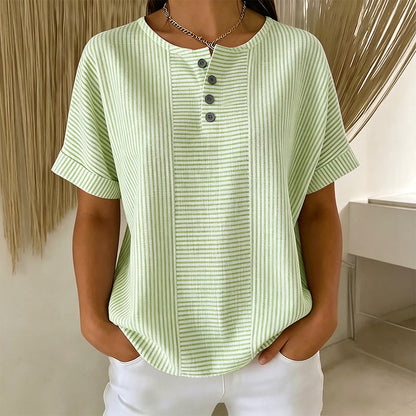 Gestreiftes Henley-Shirt – bequem, bügelfrei & hautfreundlich