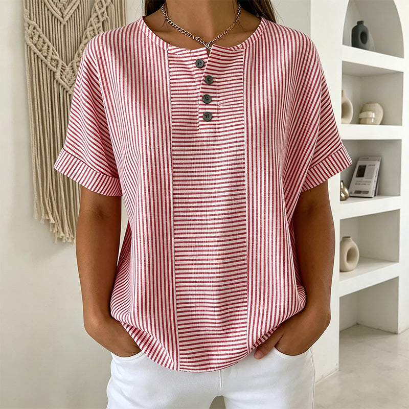 Gestreiftes Henley-Shirt – bequem, bügelfrei & hautfreundlich