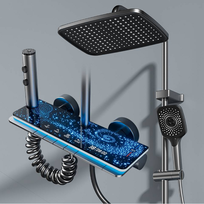 ✨ Luxuriöses LED-Regenduschsystem mit hydroelektrischer Digitalanzeige