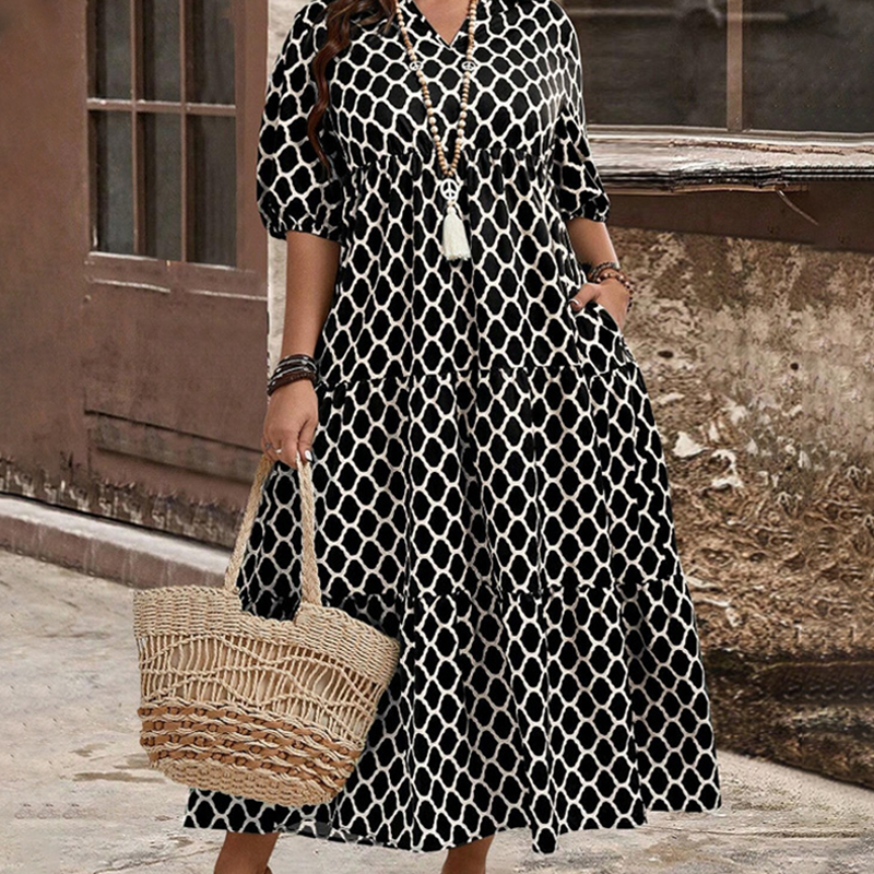 🌺 JETZT 50% RABATT! ✨ Böhmisch bedrucktes Maxikleid – lässig, fließend & schick – elegantes langes Sommerkleid für den Urlaub 👗