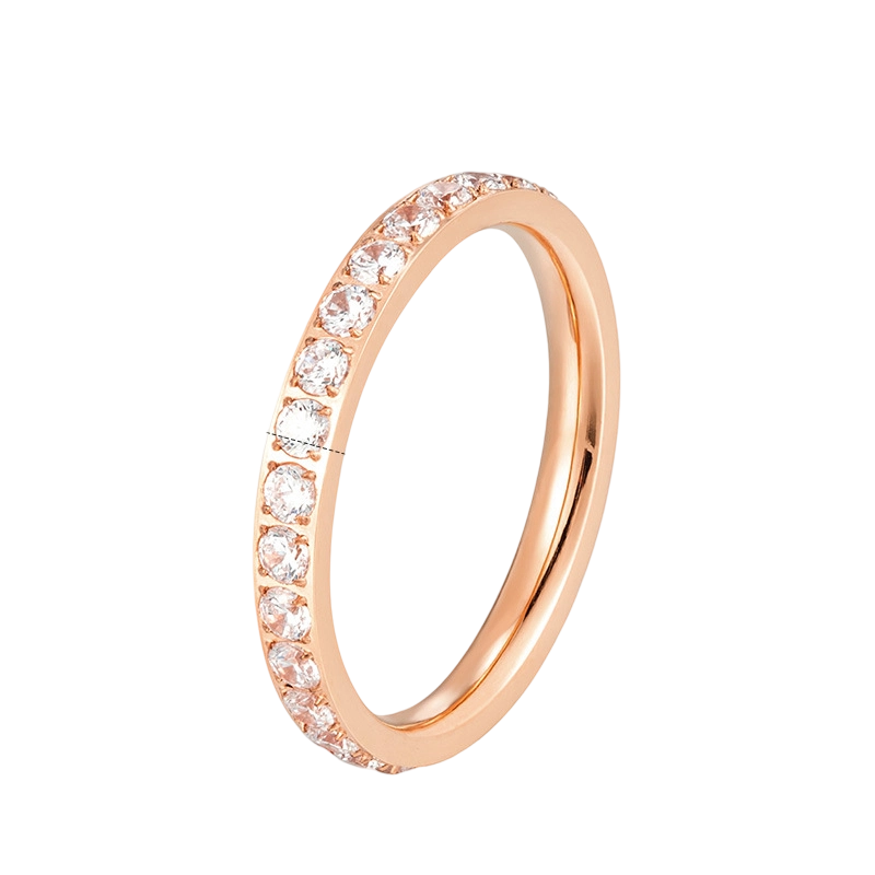 Minimalistischer, pavebesetzter Zirkonring für Frauen