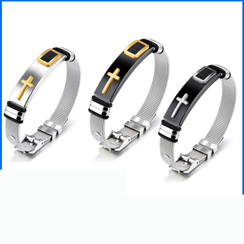 ✝️Herren Edelstahl Kreuz Armband
