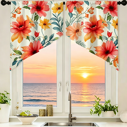 🌸 50% RABATT! ✨ Botanik-Druck Vorhänge – Lichtfilternd, mit Stangendurchzug, lebendige Farben 🌿