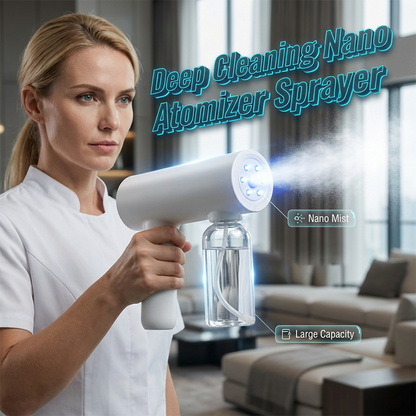 🔫 50% RABATT! ✨ Kabellose Nano-Zerstäuber-Desinfektionspistole – Blaulicht & 3 Stufen – Mehrflächen-Sprühgerät 🛡️