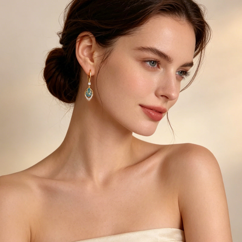 Himmelblaue Tropfen-Creolen mit Drop-Effekt – elegante Hänger für Damen💎✨