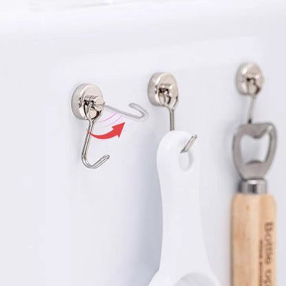 Starker 360° drehbarer Magnet-Haken – zur Montage ohne Bohren – ideal für Küche, Büro & Wohnung – hält sicher auf Metalloberflächen🧲🪝